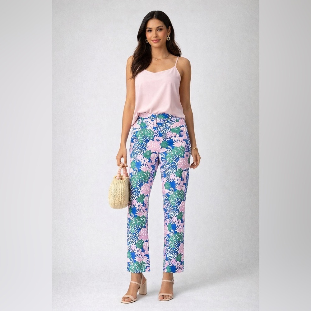 Tory Burch Printed Crepe Straight-Leg Trousers | SS Floral | Size 4 - Picture 9 of 9